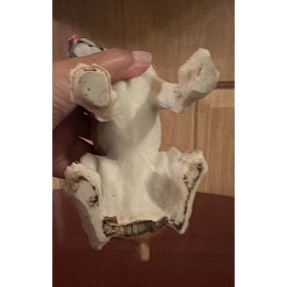Sitting Fawn Boxer with Tongue Out Dog Pet Home Decoration Resin Figurine  8.25”